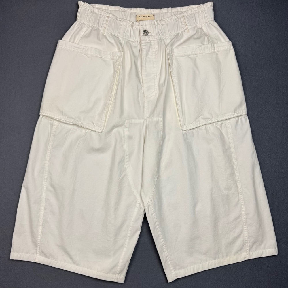We The Free Costa Pull-On Harem Pants Women XL White Cargo Baggy Utility Chic - Picture 2 of 14